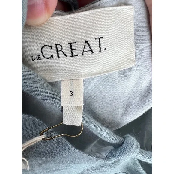 The Great Camelia Top Spaghetti Straps Size Large Tank Blue Cropped Eyelet NEW‎ - Picture 8 of 14